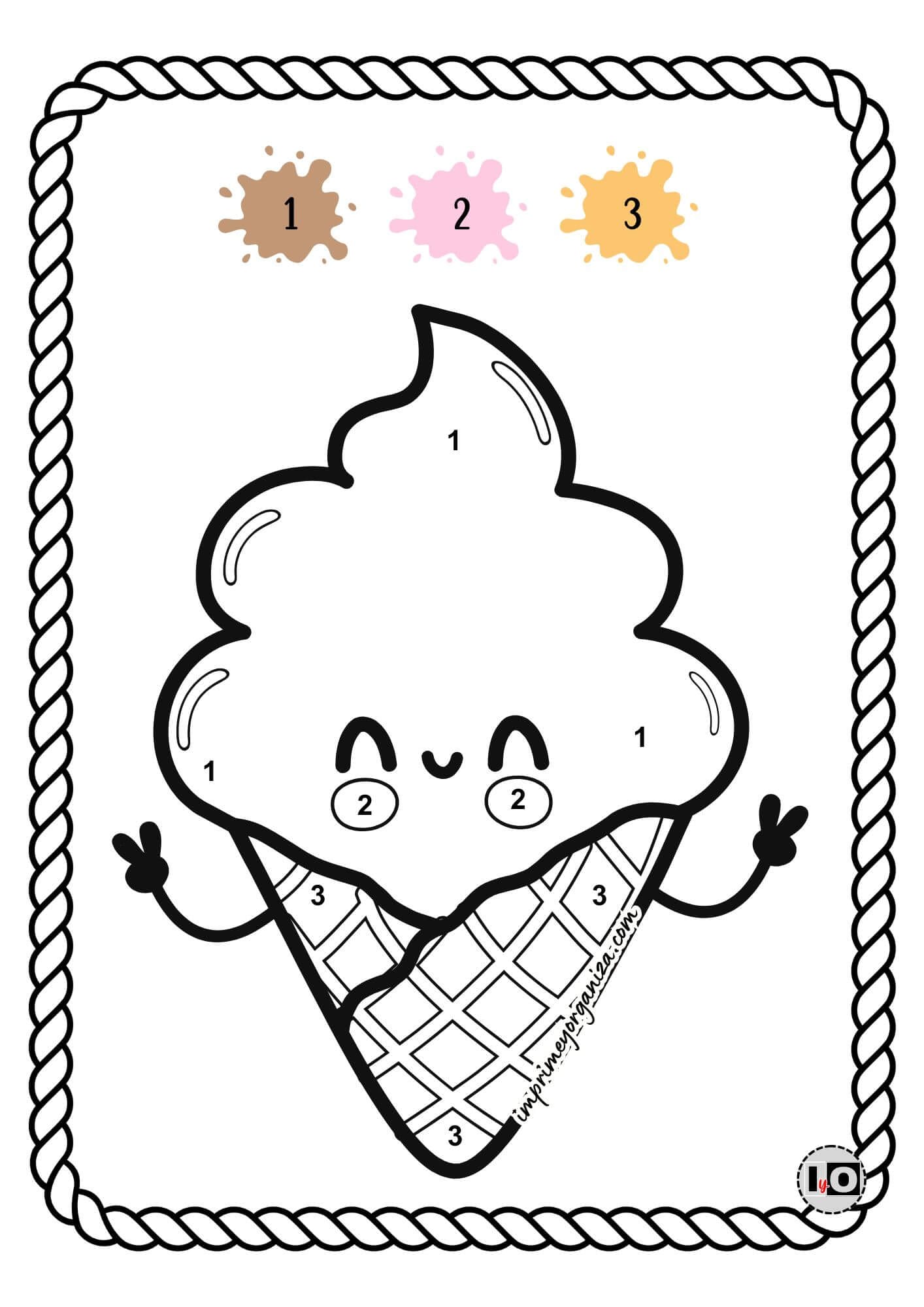 Colorear por números helado