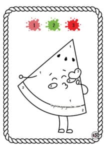 Colorear por números sandía