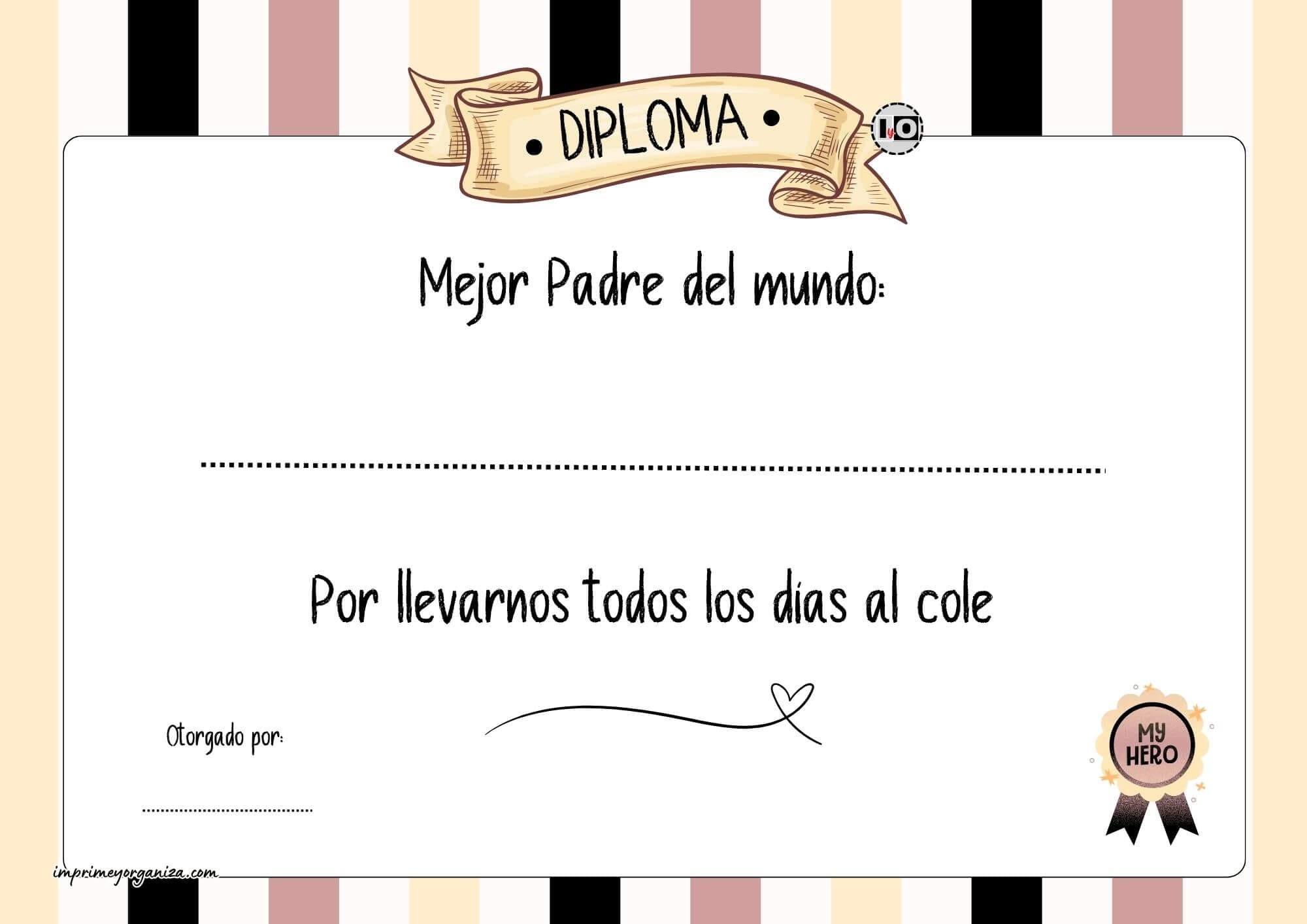 Diploma al mejor padre cole