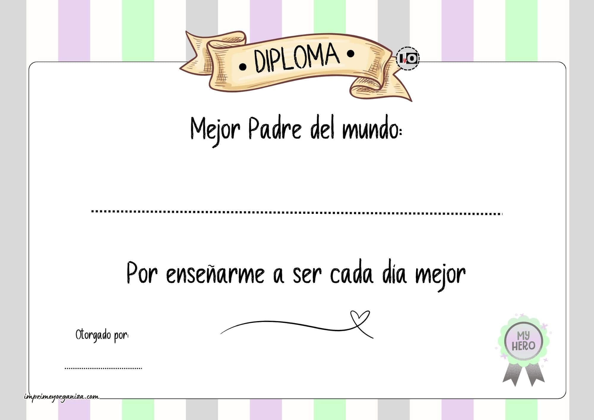 Diploma al mejor padre por enseñarme