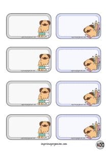 Etiquetas Escolares Pug