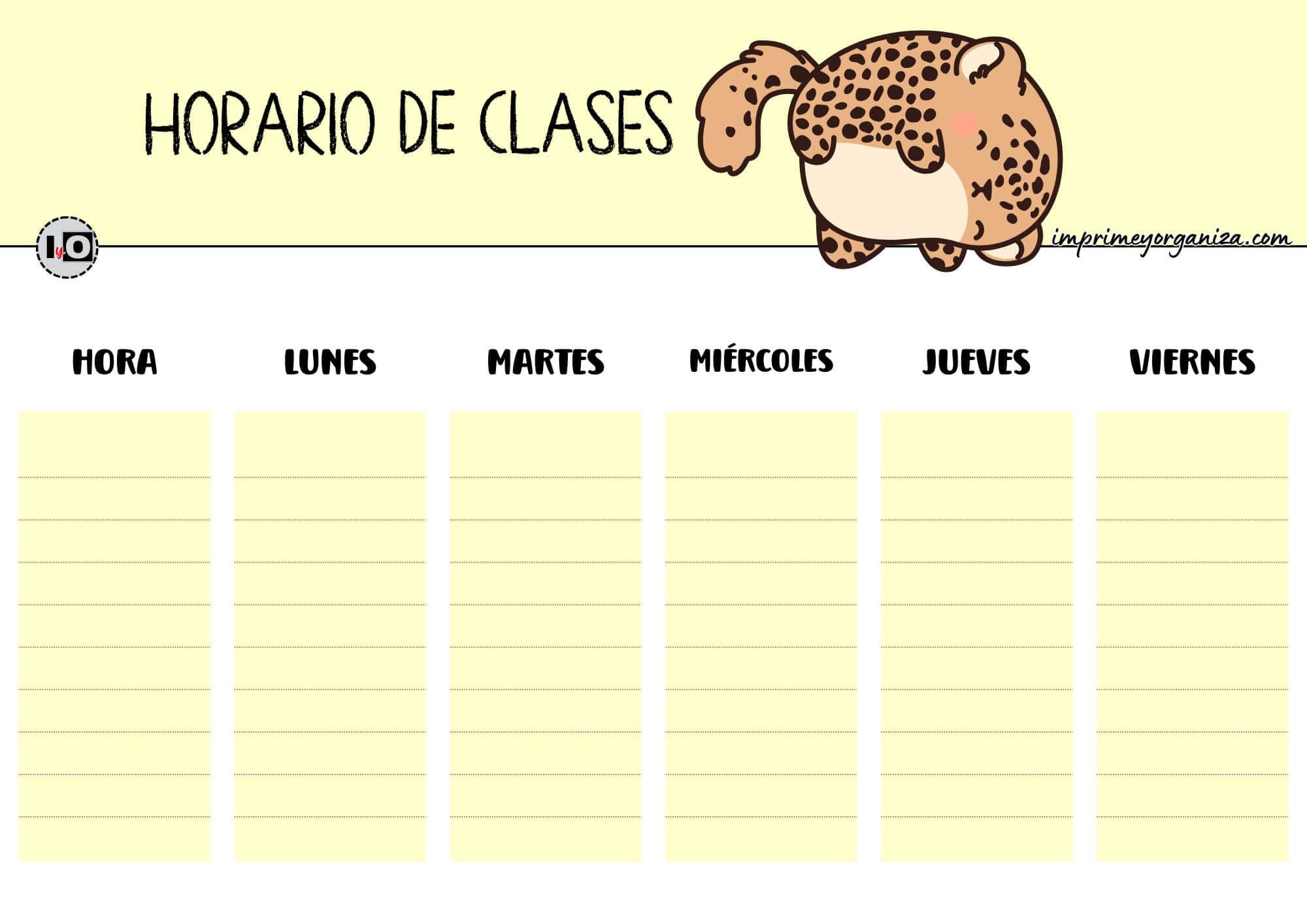 Horario de clases Leopardo Amarillo