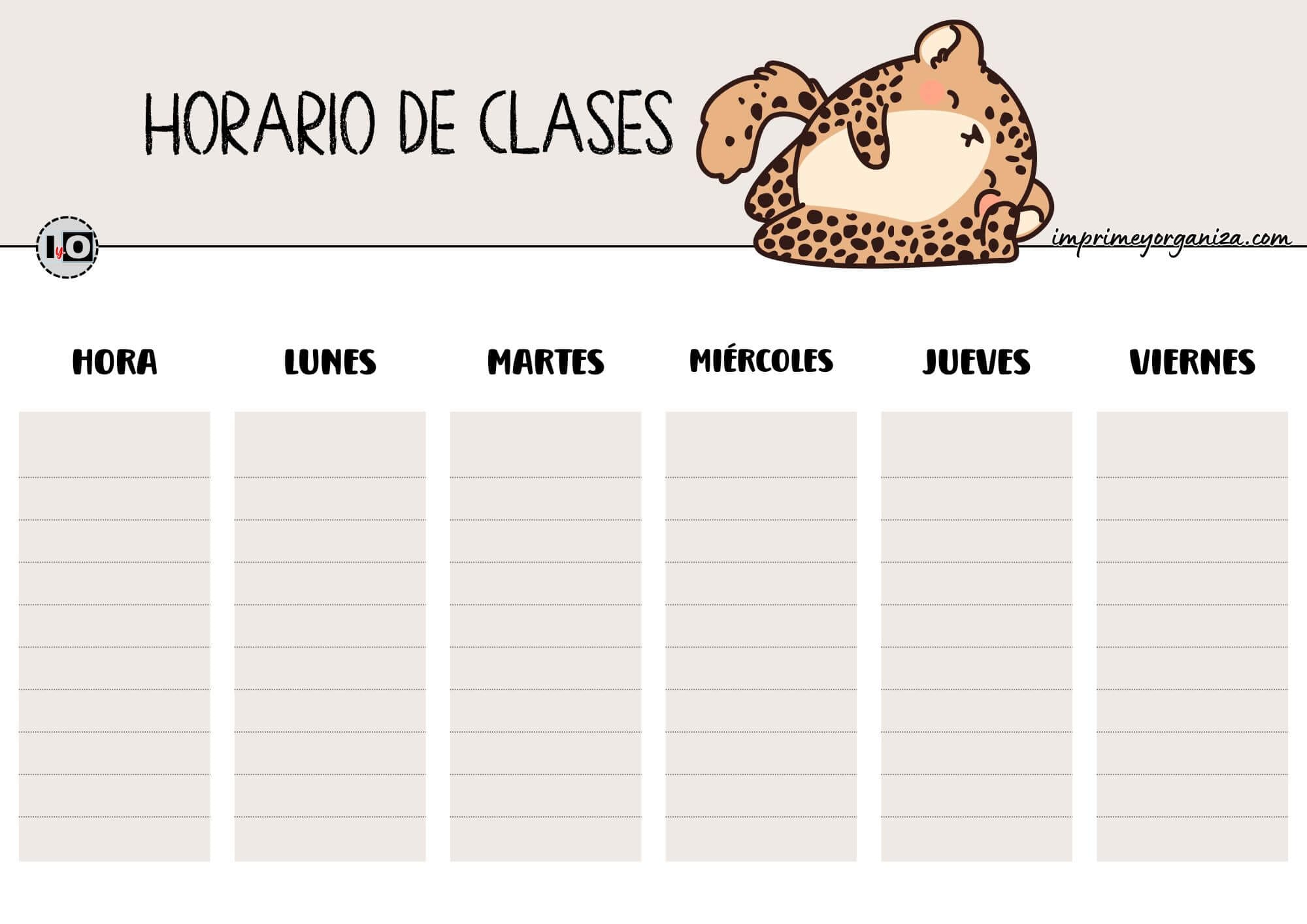 Horario de clases Leopardo Beige
