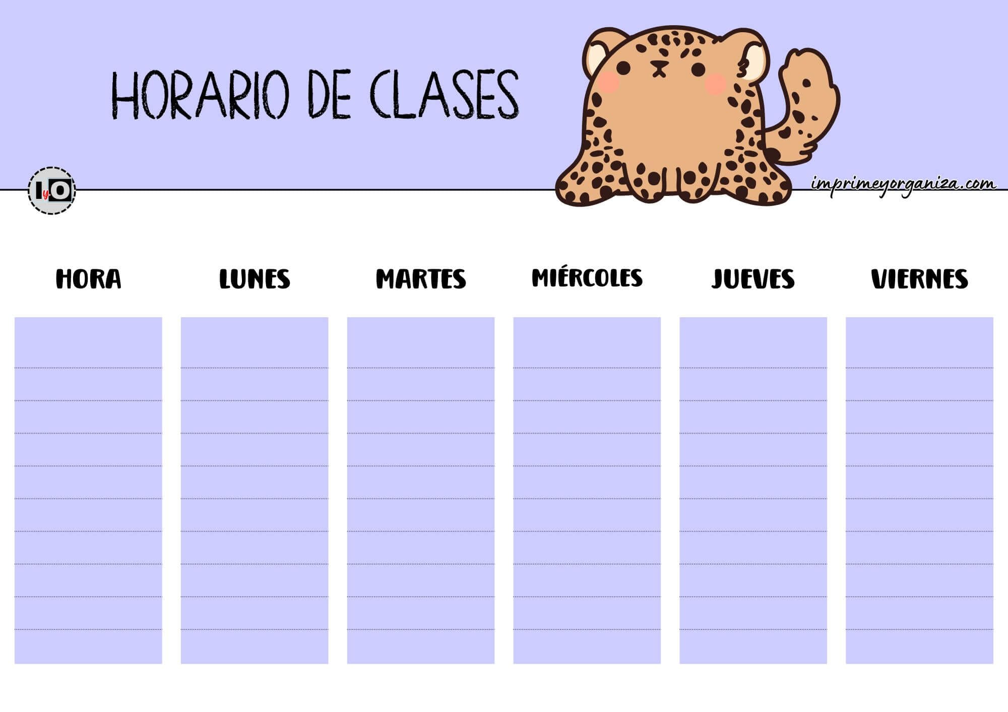 Horario de clases Leopardo Lila