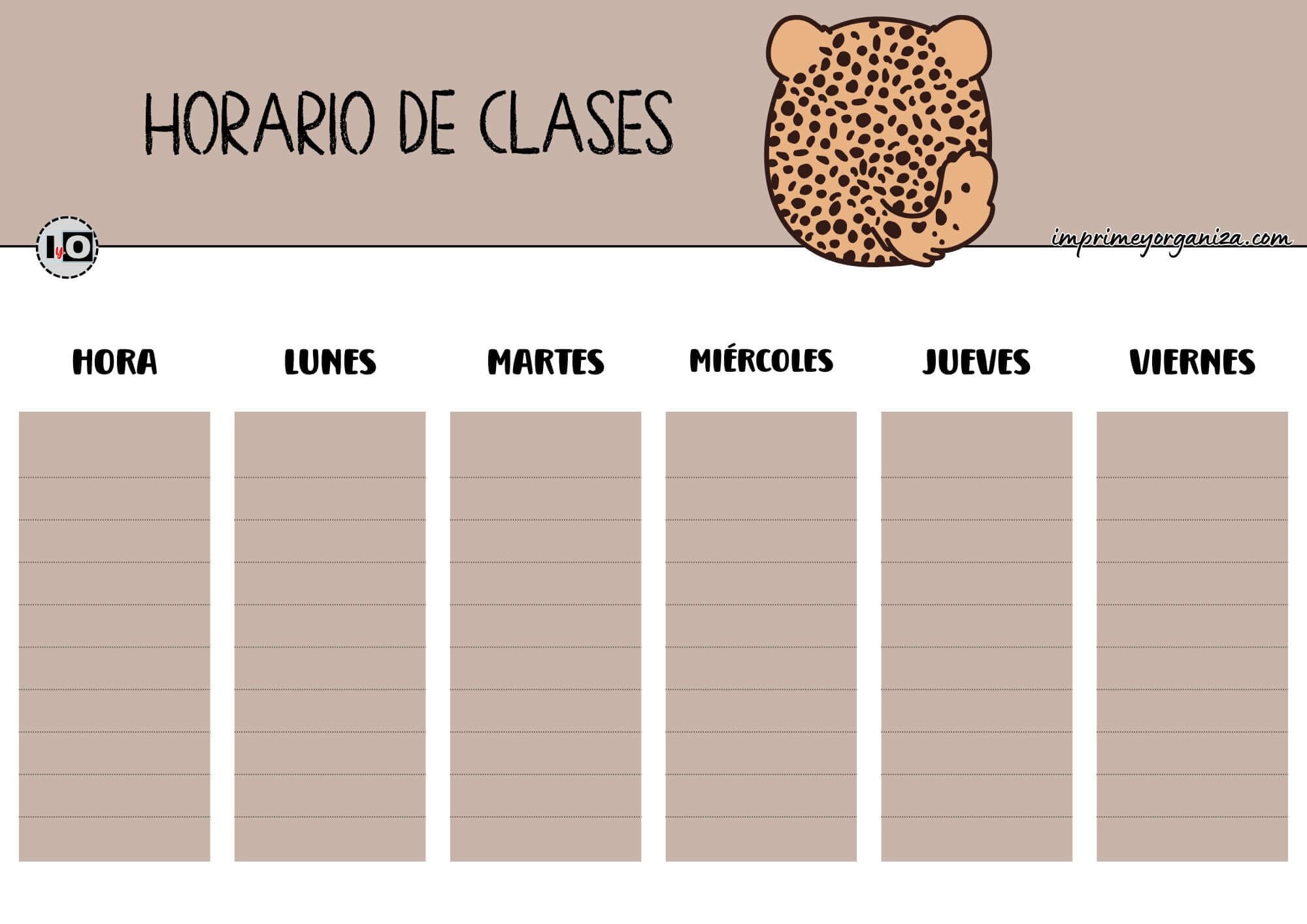 Horario de clases Leopardo Marrón
