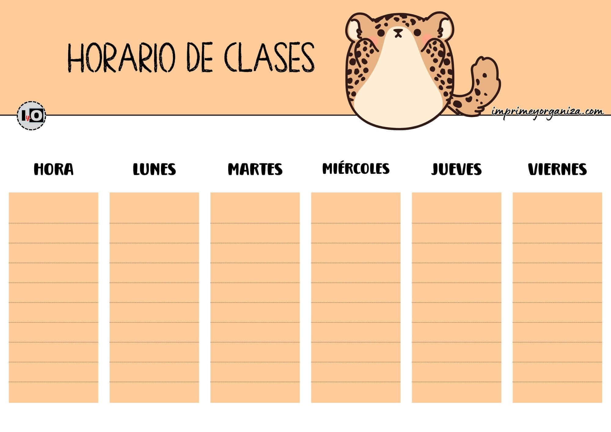 Horario de clases Leopardo Naranja