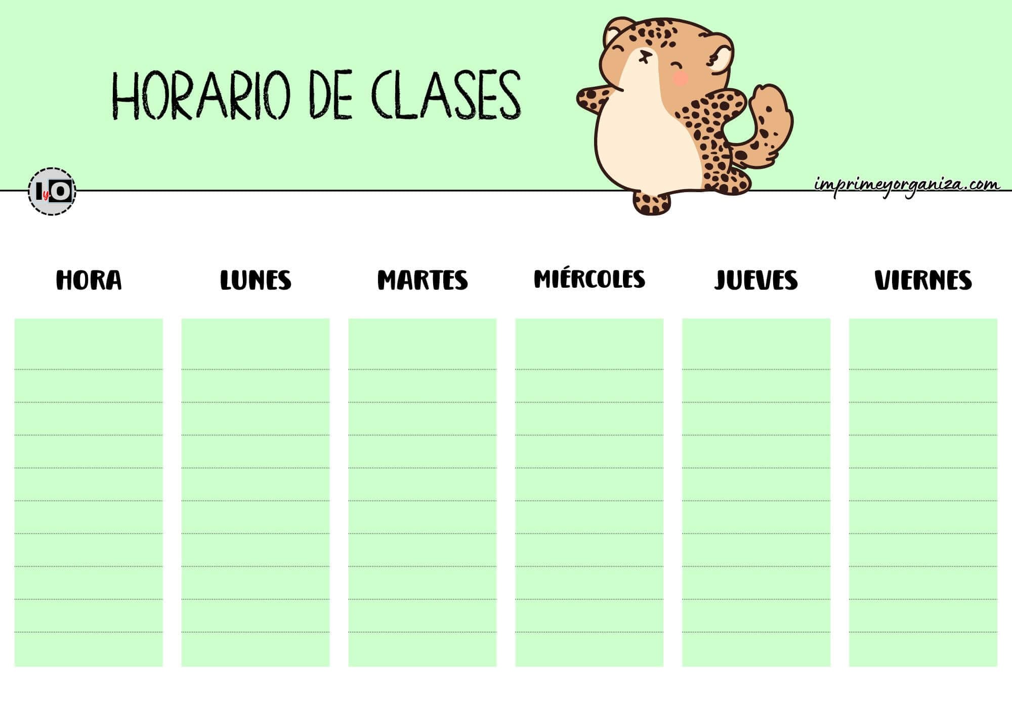 Horario de clases Leopardo Verde