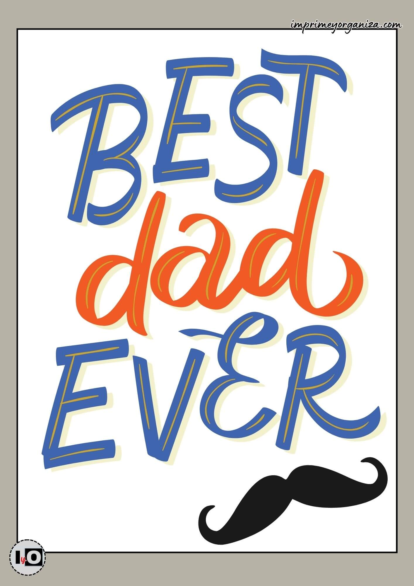 Lamina Best Dad bigote