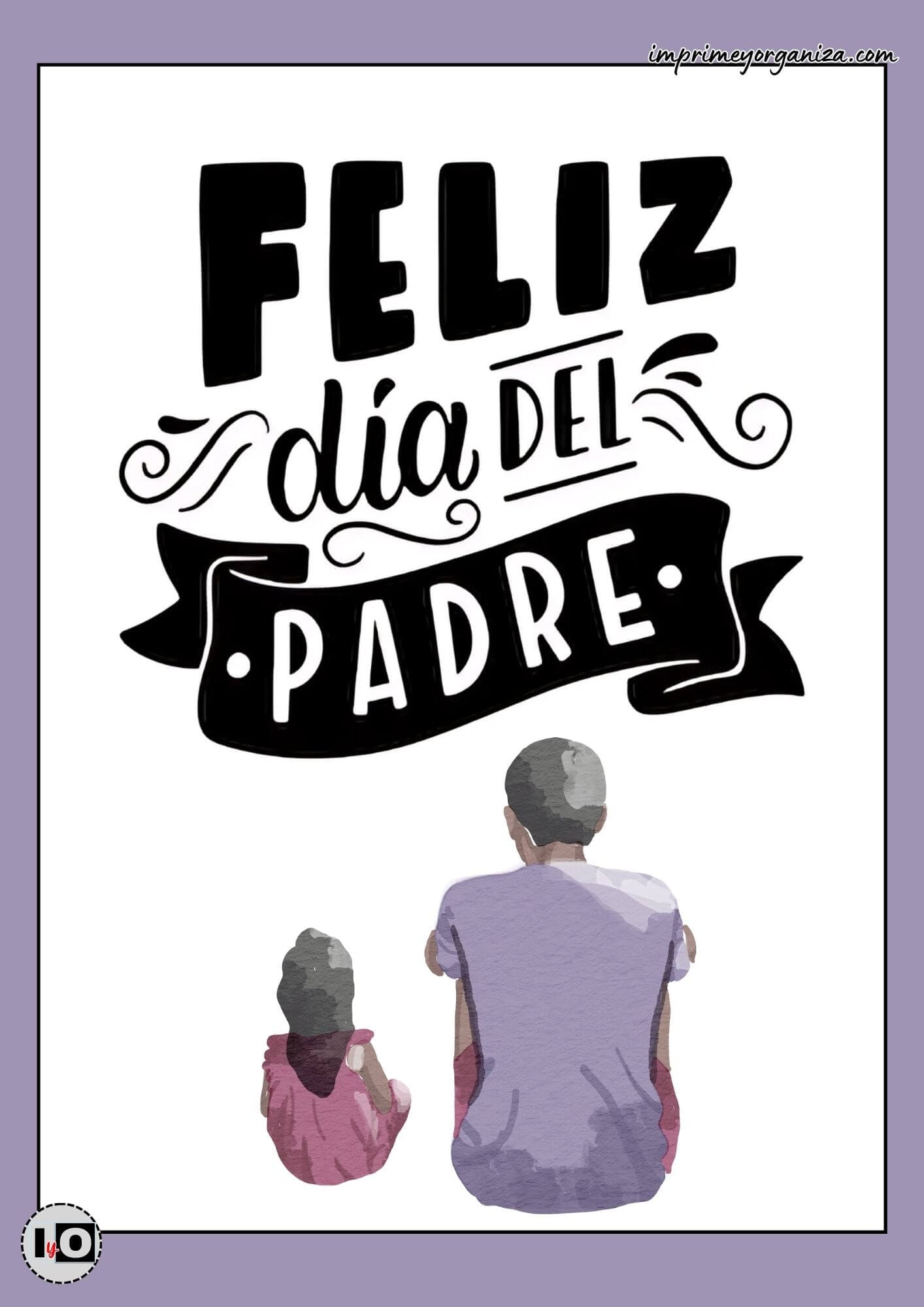 Lamina feliz día del padre morada