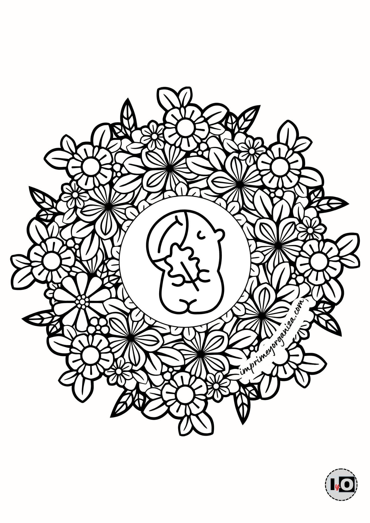 Mandala Capibara Hoja