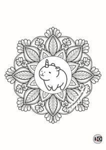 Mandala Capibara Unicornio