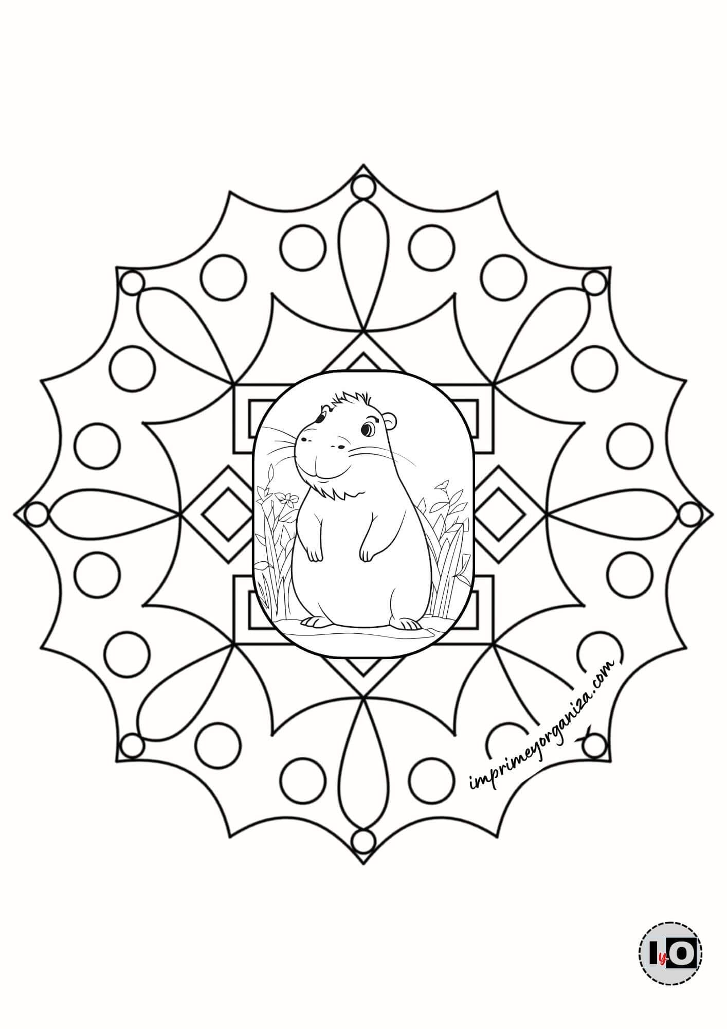 Mandala Capibara contento