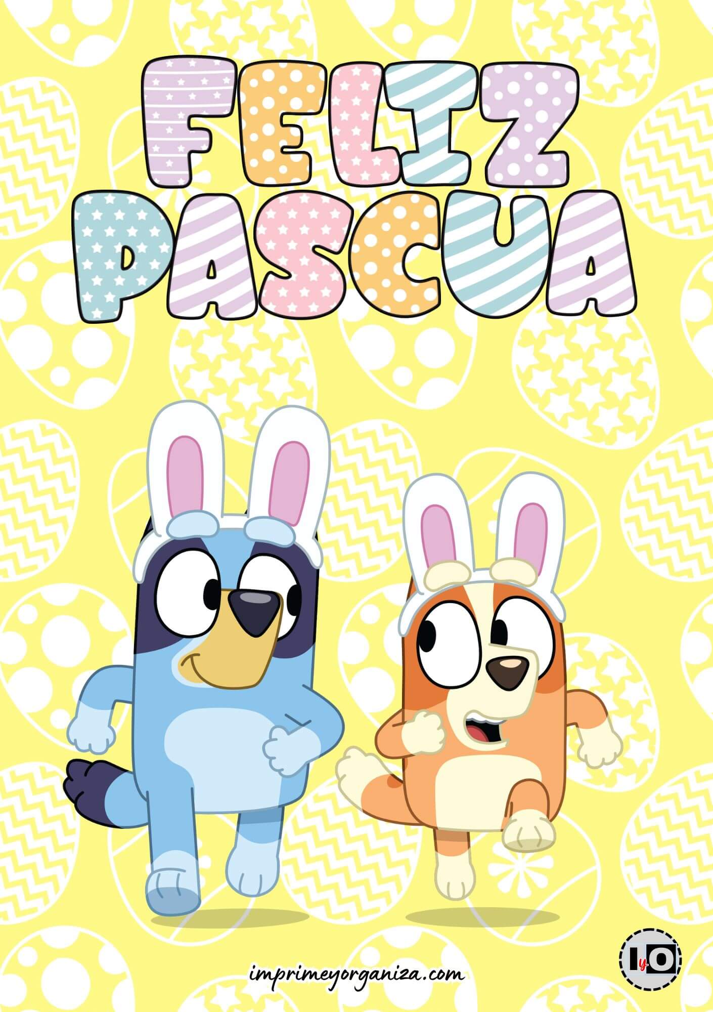 Tarjeta Bluey y Bingo Pascua