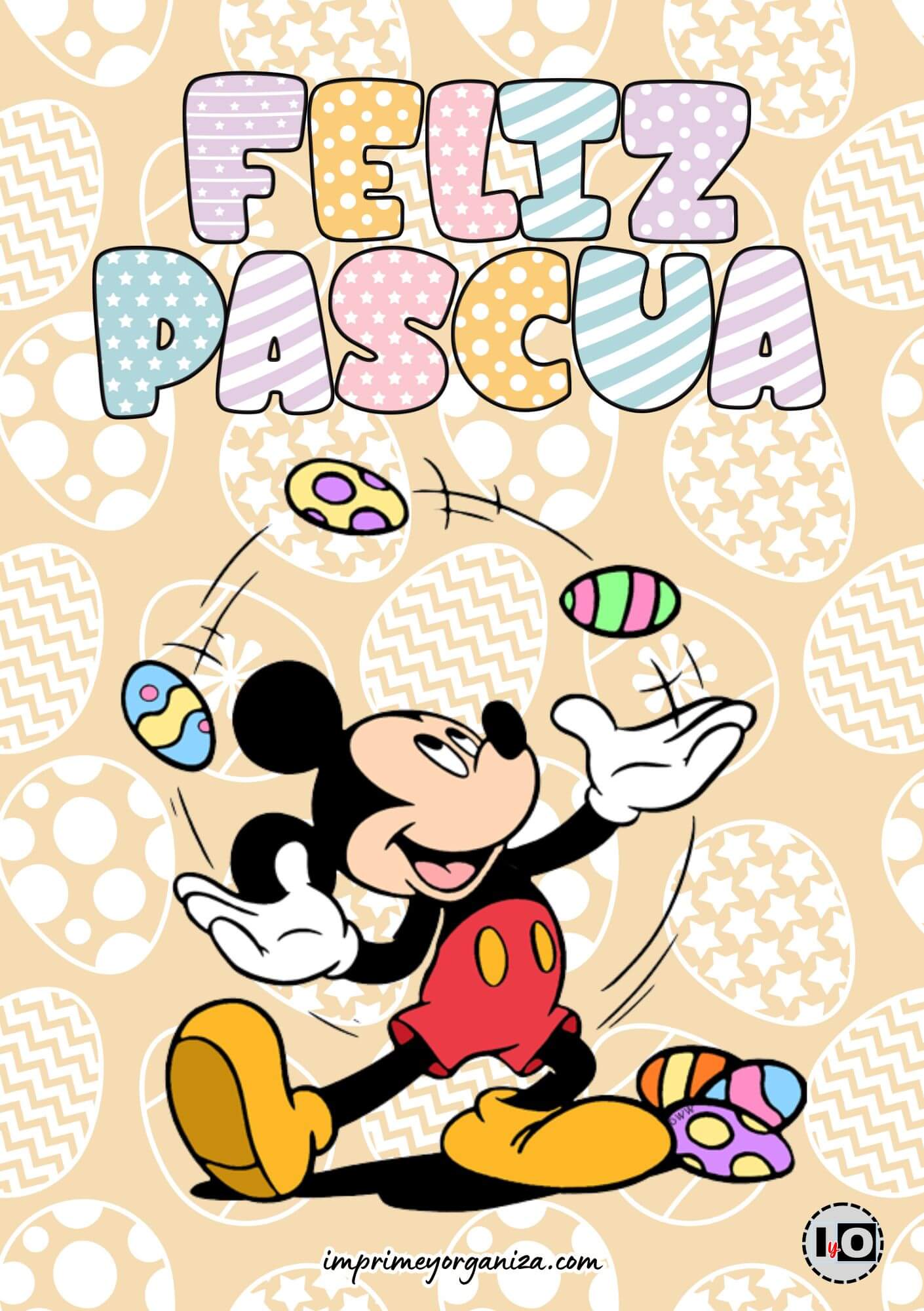 Tarjeta Mickey Pascua