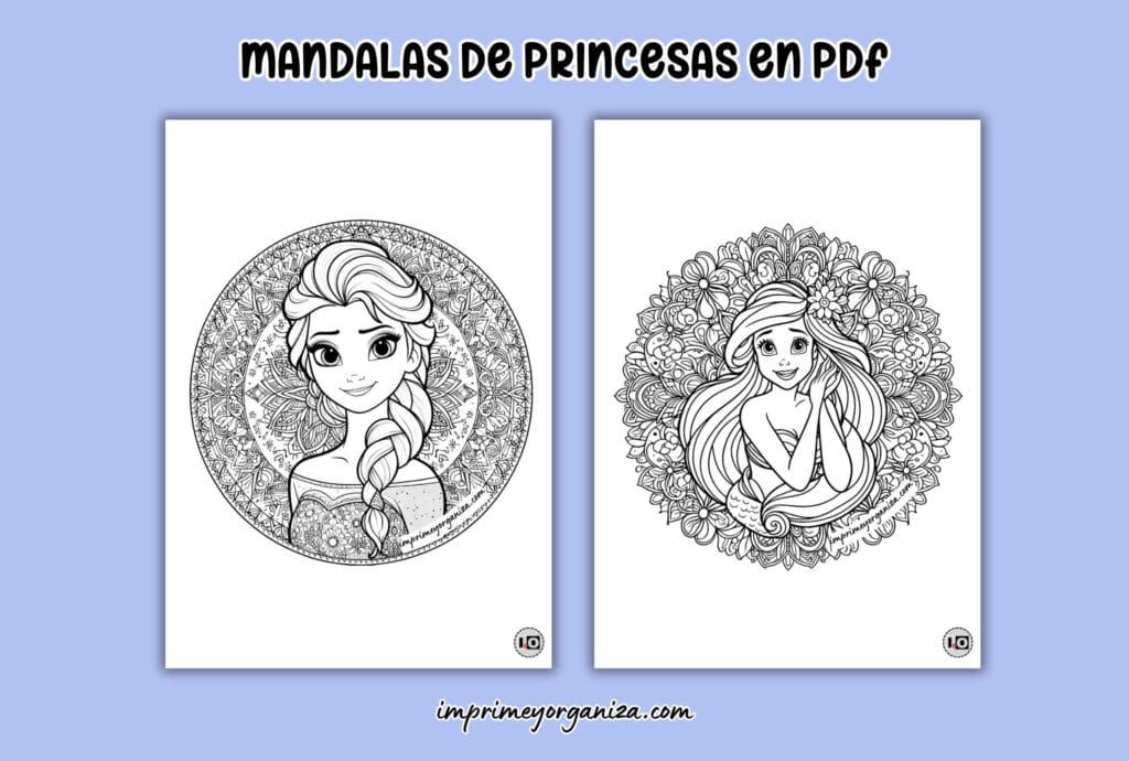 mandalas de princesas disney en pdf gratis
