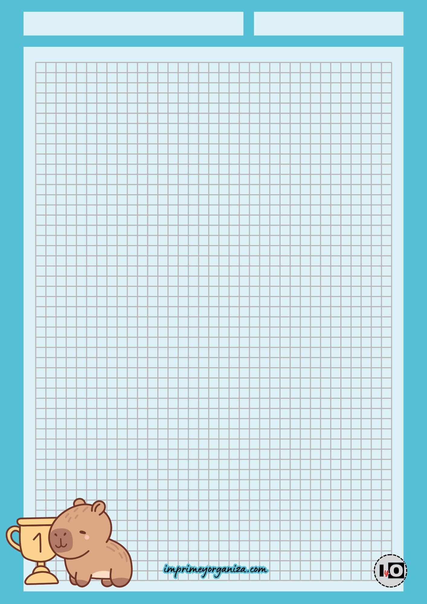 Hoja Cuadriculada Capibara Blue