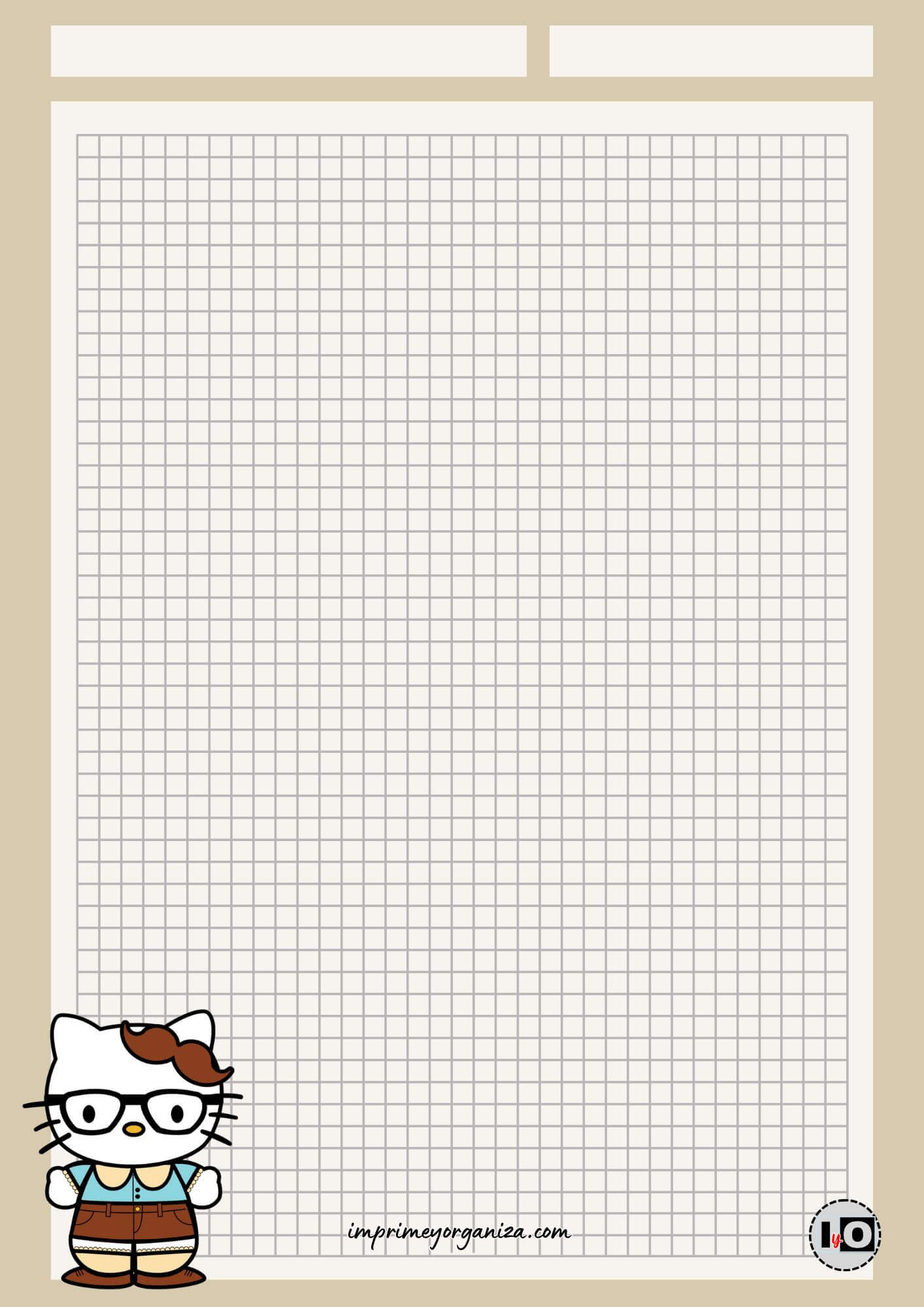 Hoja Hello Kitty gafas