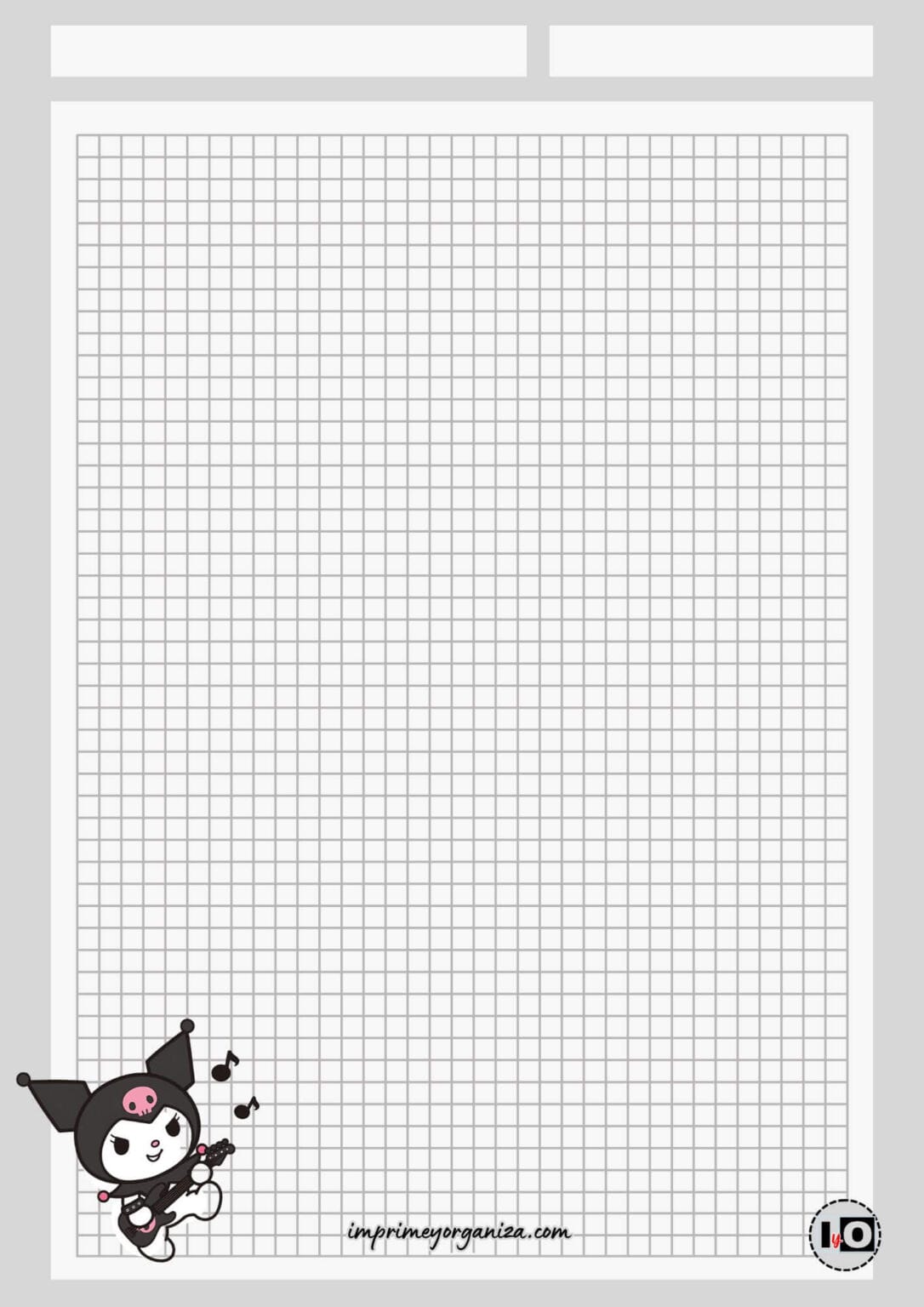 Hojas Cuadriculadas de Kuromi para imprimir [GRATIS]
