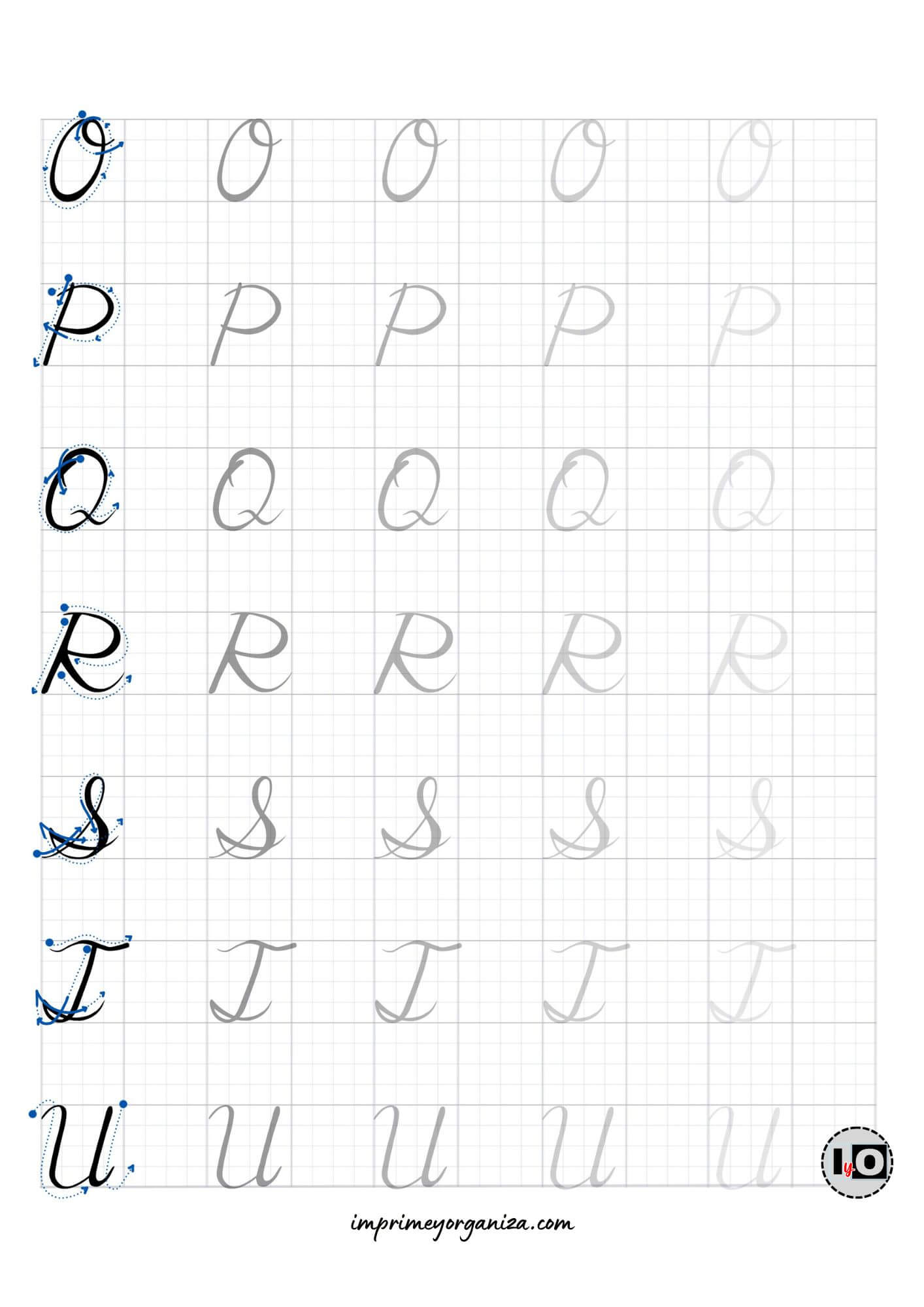 Lettering O-U Mayúscula