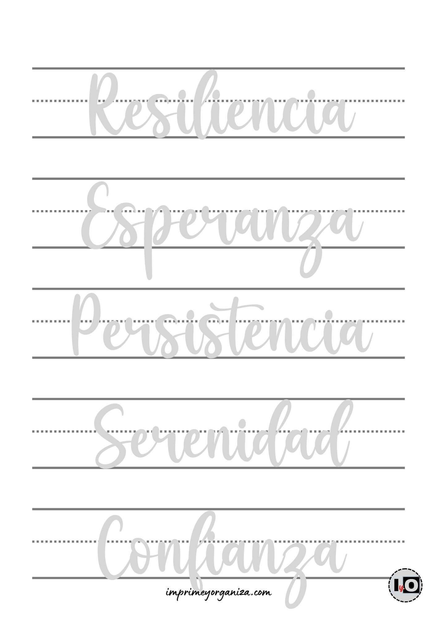Pauta Lettering Palabras Motivadoras