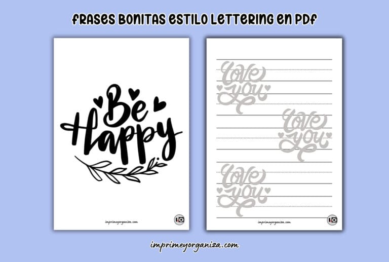 Plantillas de los meses del año estilo Lettering en PDF [GRATIS]