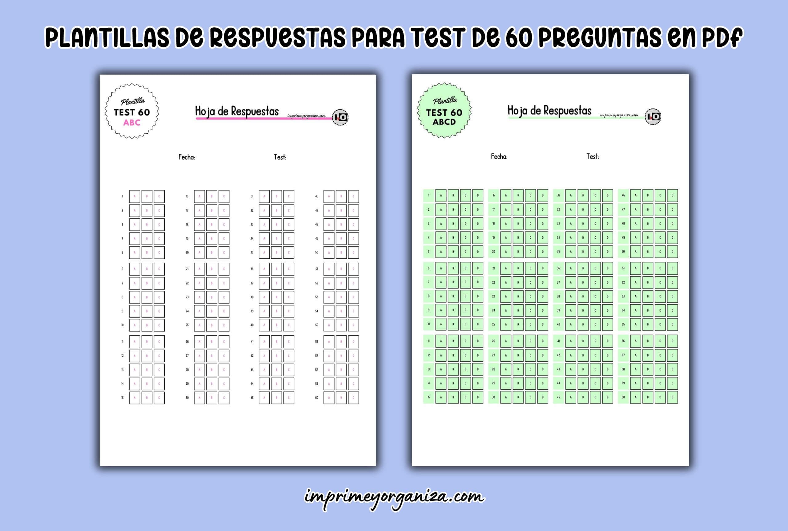 plantillas exámenes tipo test de 60 preguntas