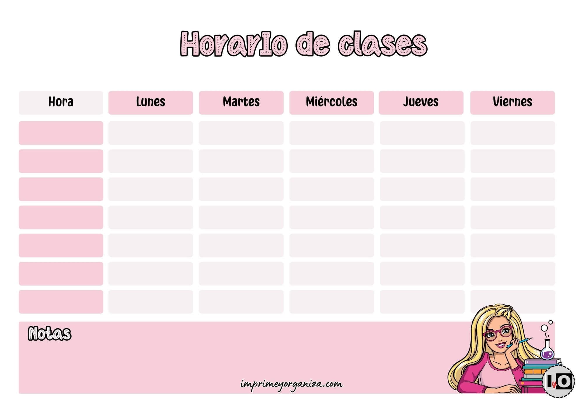 Horario Barbie estudiante
