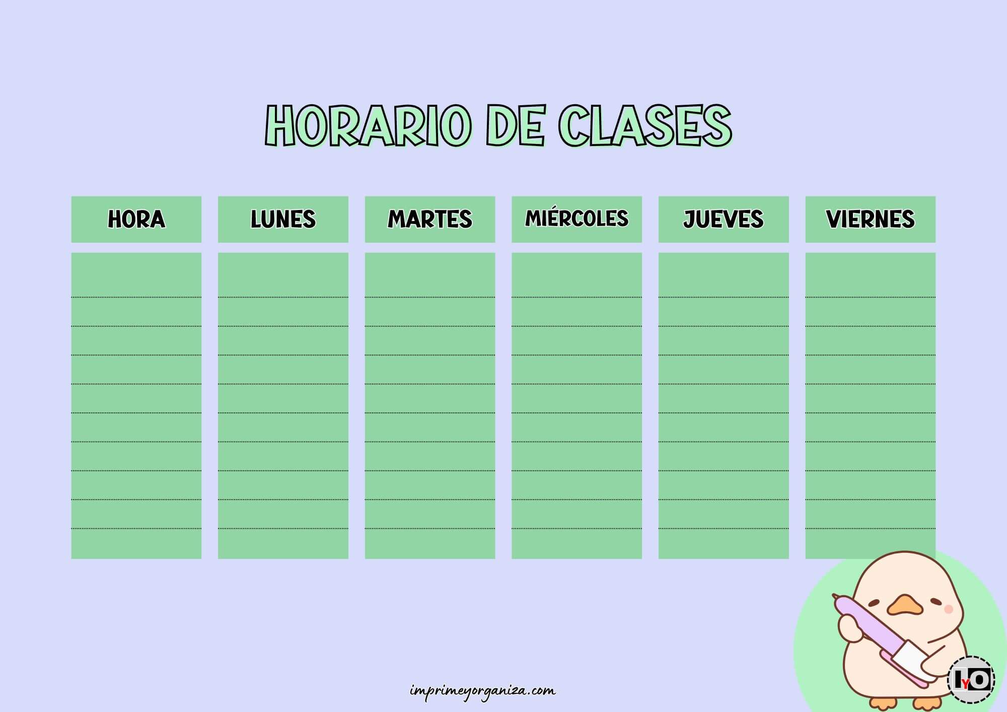 Horario de clases patito