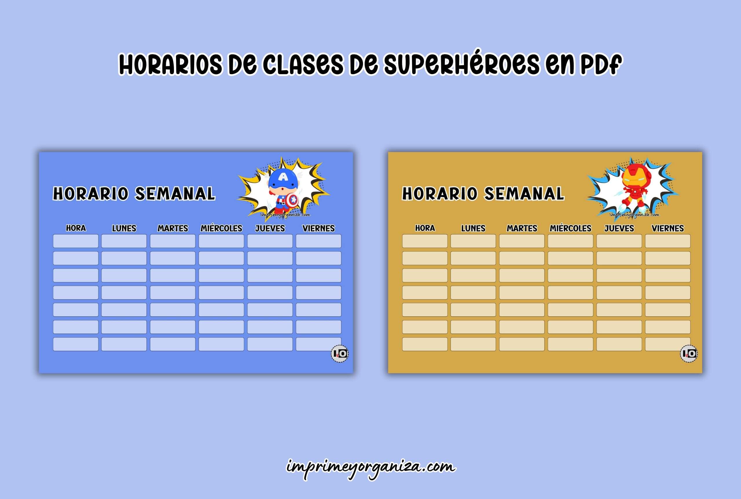 Horarios de superhéroes en pdf