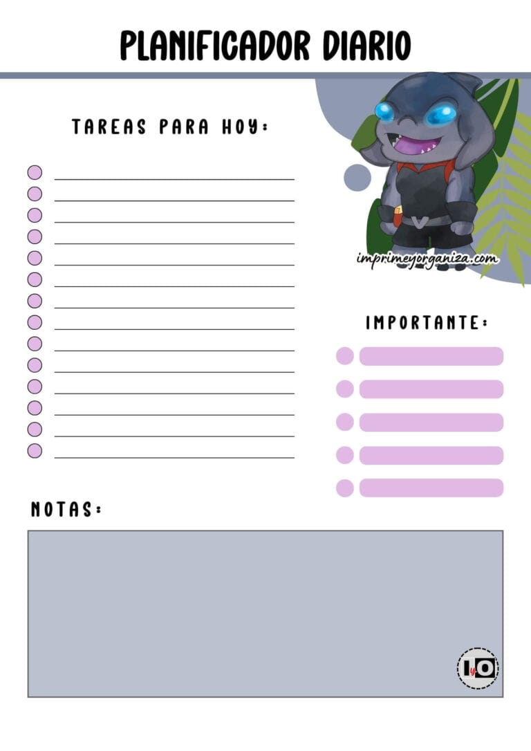 Planificador Diario Gantu de Lilo y Stitch en PDF gratis