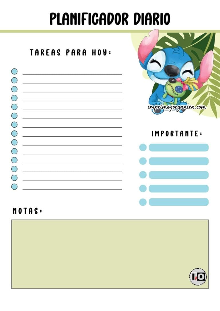 Planificador Diario Stitch en pdf gratis