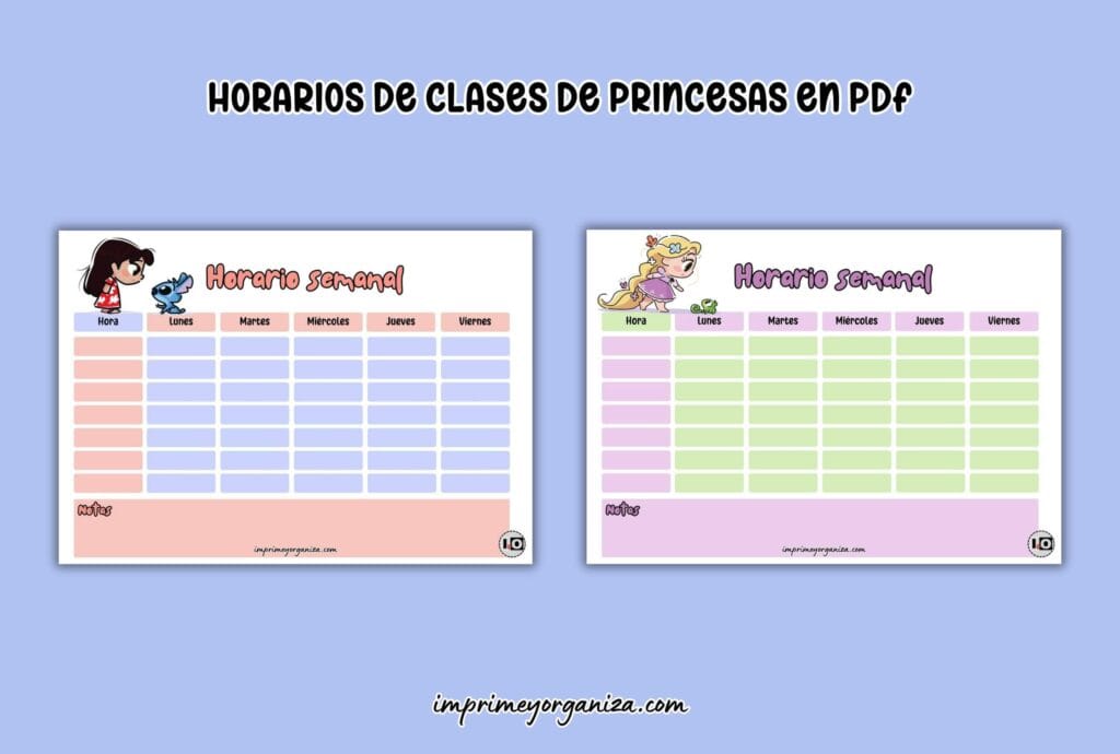 horarios de clases de princesas en pdf
