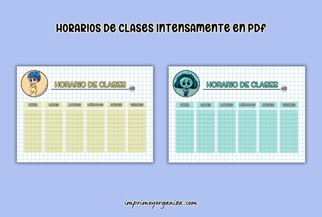 horarios de clases intensamente en pdf
