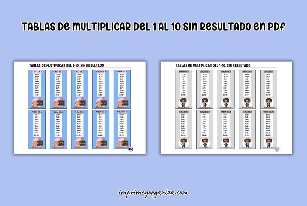 tablas de multiplicar del 1-10 en pdf gratis