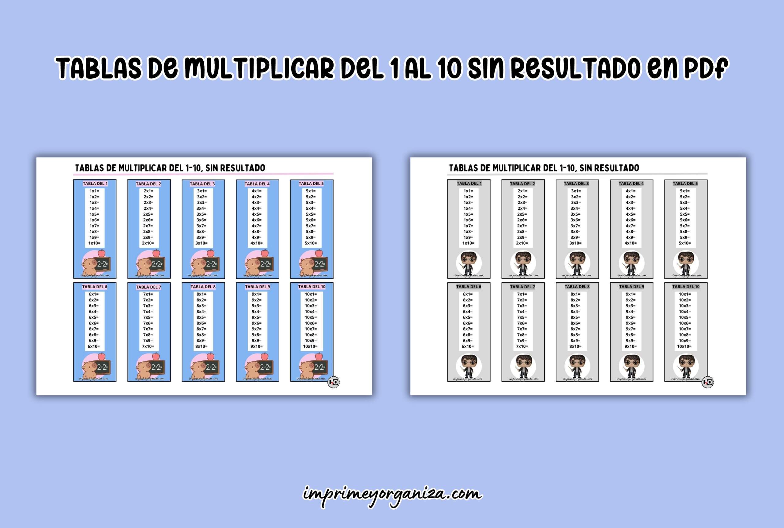 tablas de multiplicar del 1-10 en pdf gratis