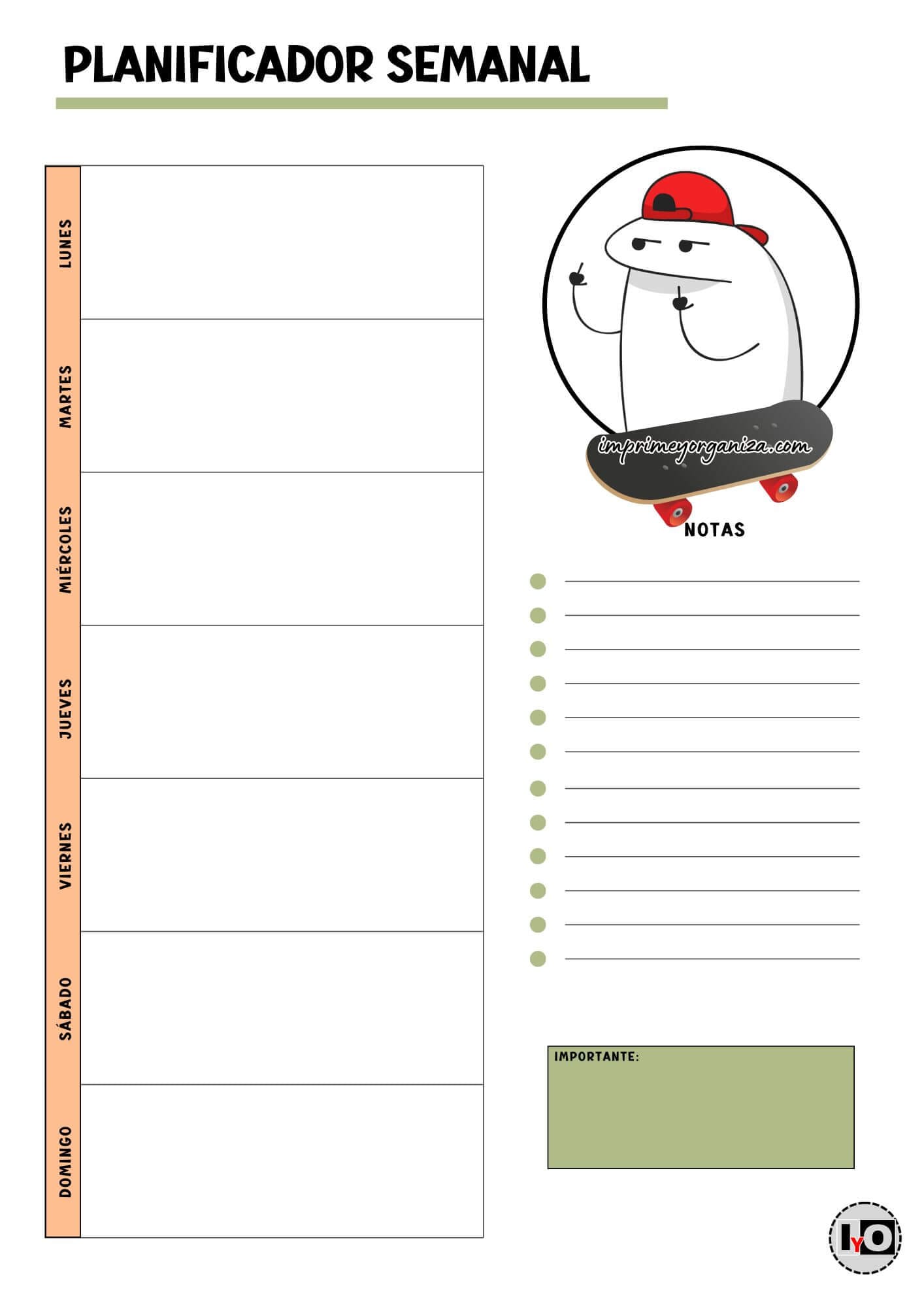 Planificador Semanal Flork Skate