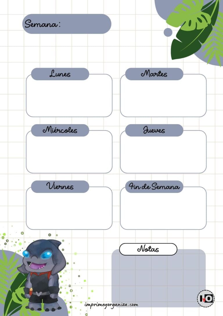 Planificador Semanal Gantu