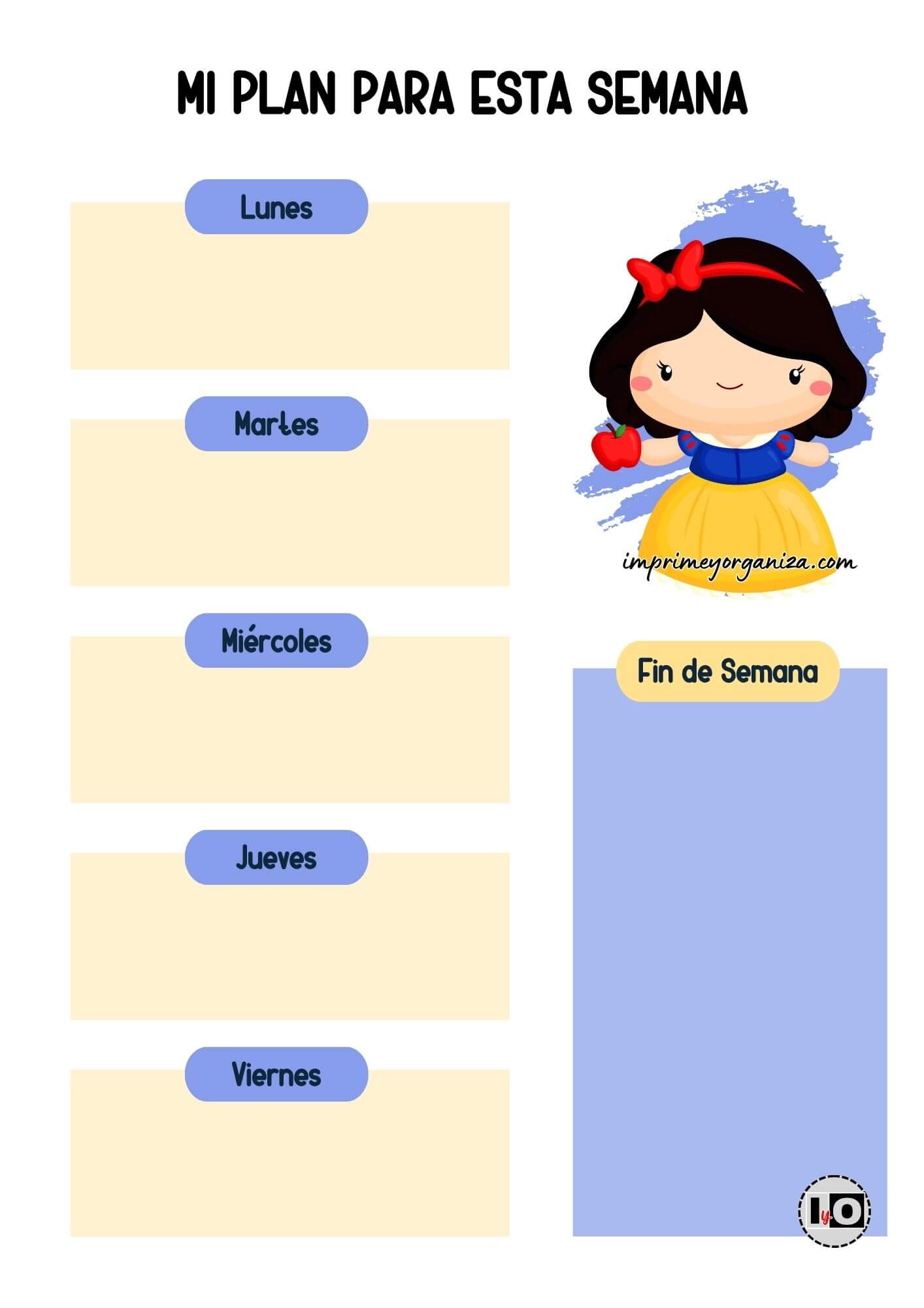 Planner Semanal Blancanieves