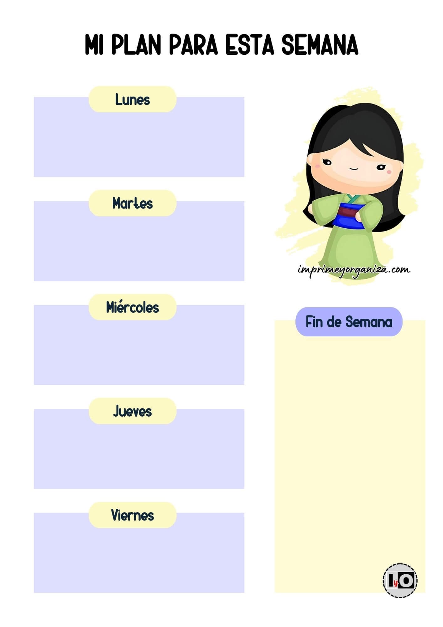 Planner Semanal Mulán