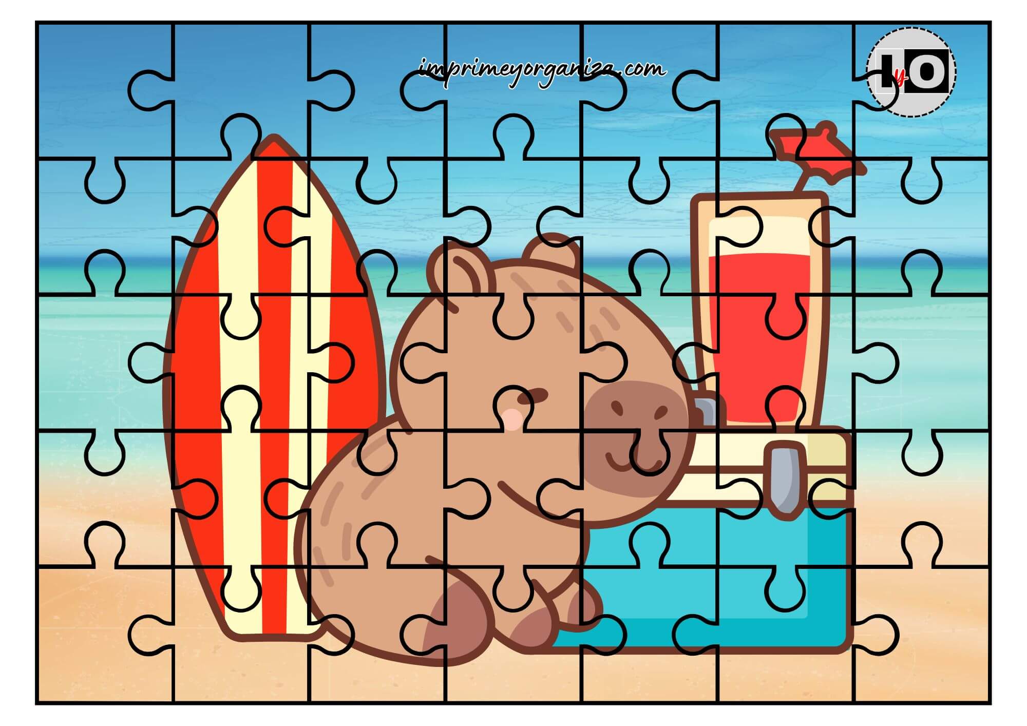 Puzzle Capibara Playa