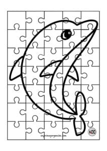 Puzzle para colorear Delfín