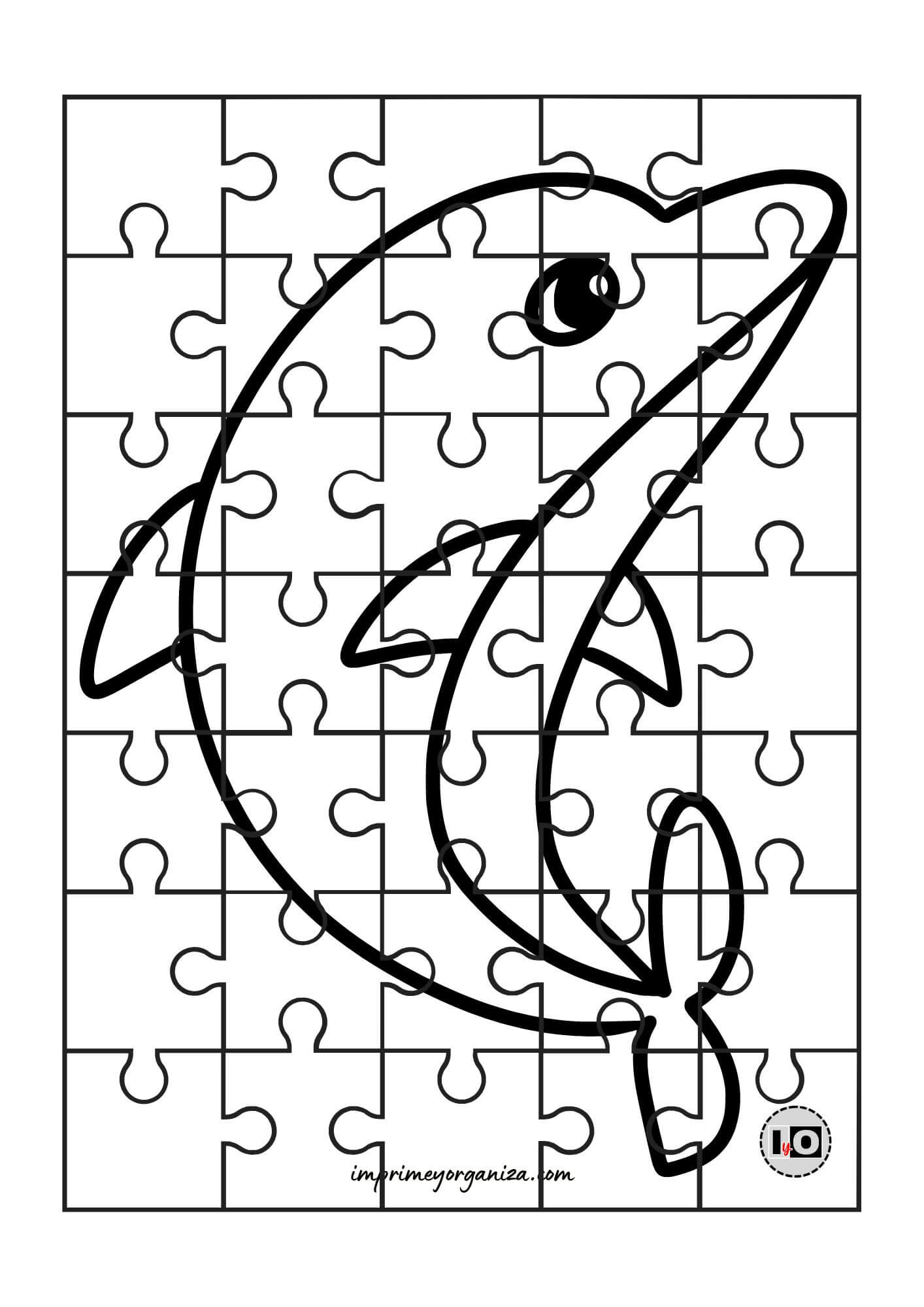 Puzzle para colorear Delfín