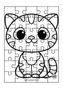 Puzzle para colorear Gato