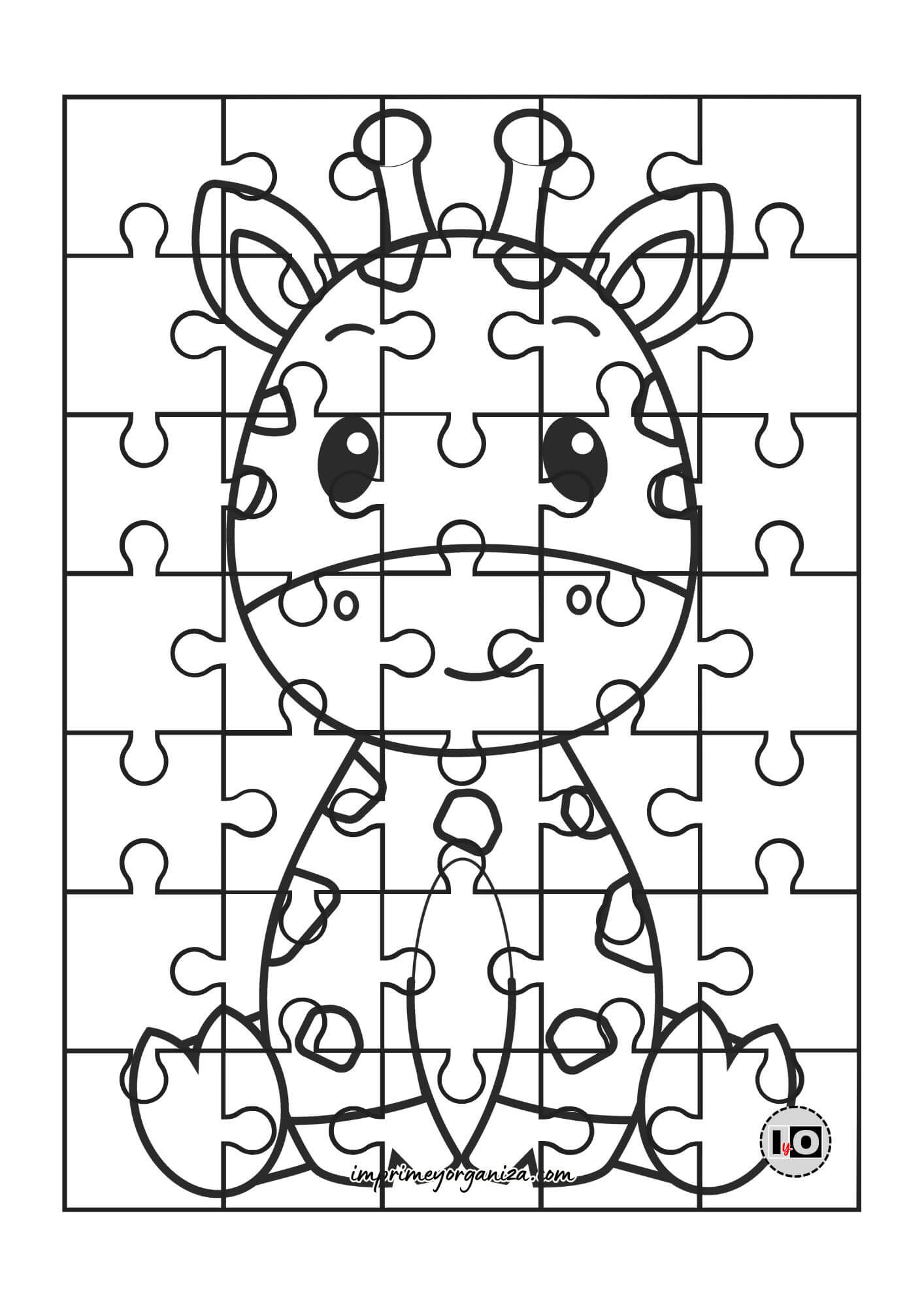 Puzzle para colorear Jirafa