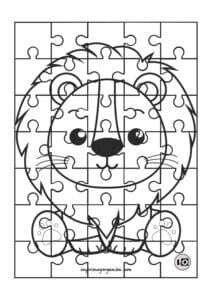 Puzzle para colorear León