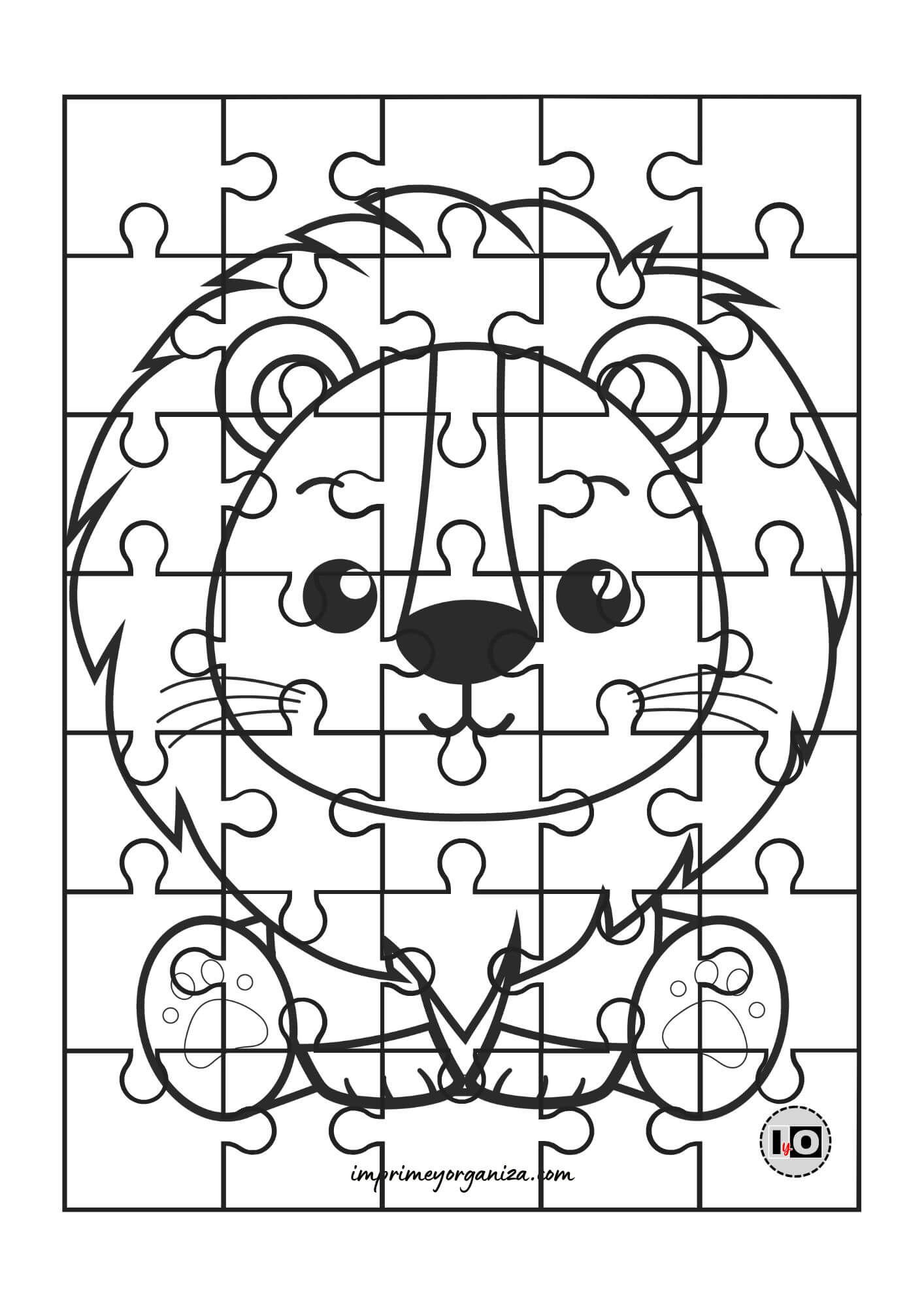 Puzzle para colorear León