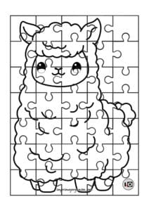 Puzzle para colorear Llama