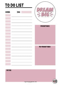 To Do List Dream Big