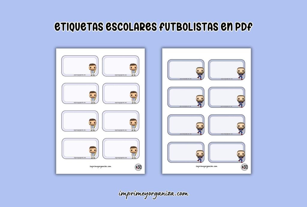 etiquetas escolares futbolistas en pdf gratis