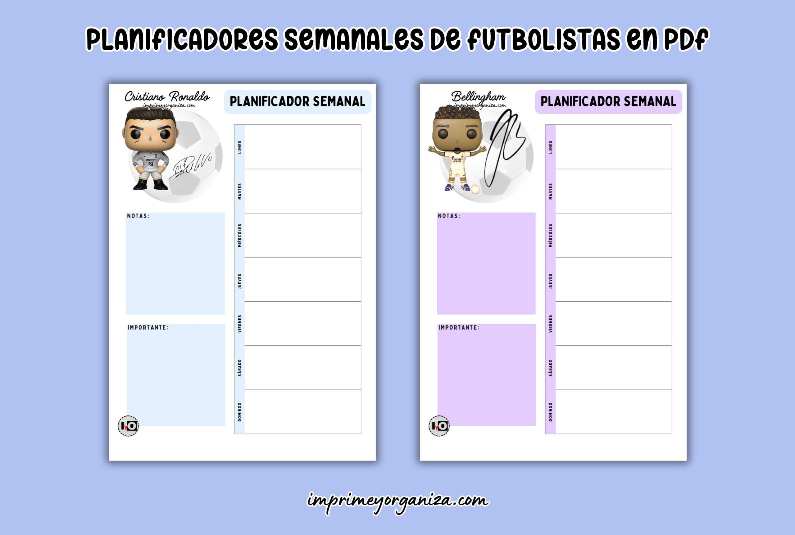 planificadores semanales de futbolistas en pdf gratis